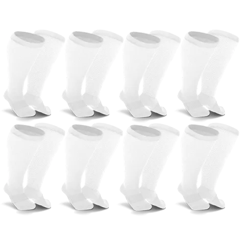 White Non-Binding Diabetic Thin Socks 8-Pack