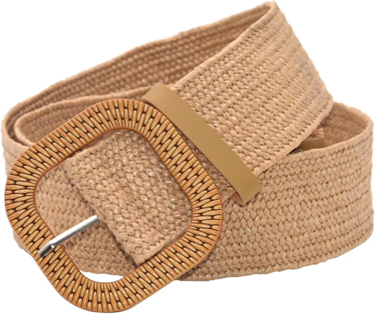X Belt Women Belt Straw Woven Elastic Stretch Wide Waist Belts For Dresses With Buckle